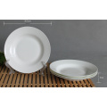 Haonai 8 inch ceramic dinner plate ,service of 4.round & white dinner plate